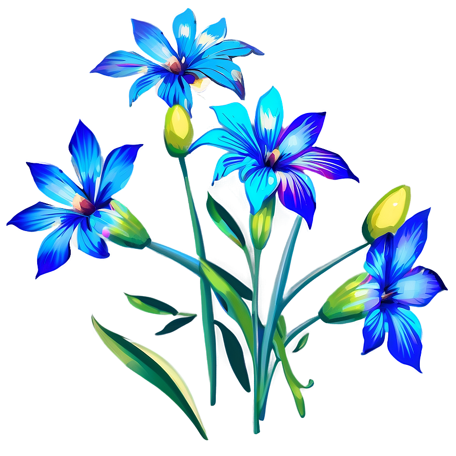 Blue Flower Scene Png Gtq28