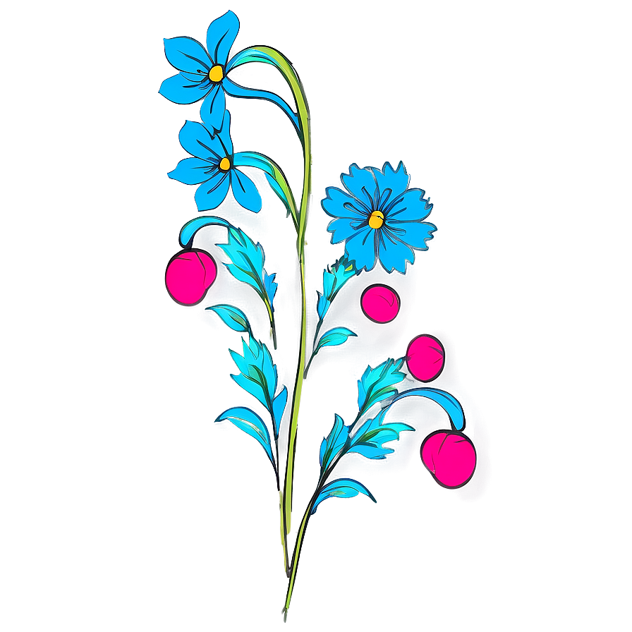 Blue Flower Sketch Png 05242024