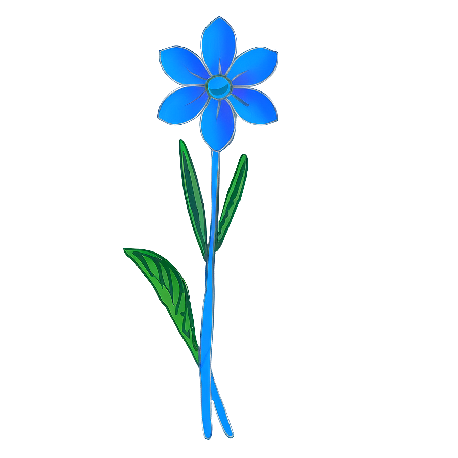 Blue Flower Sketch Png Nyo