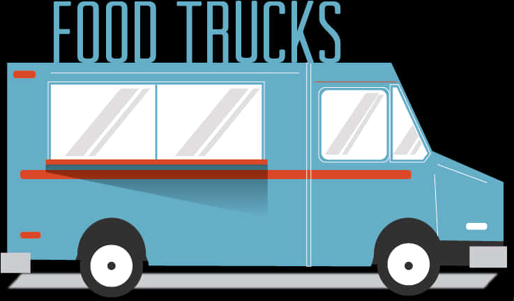 Blue Food Truck Illustration