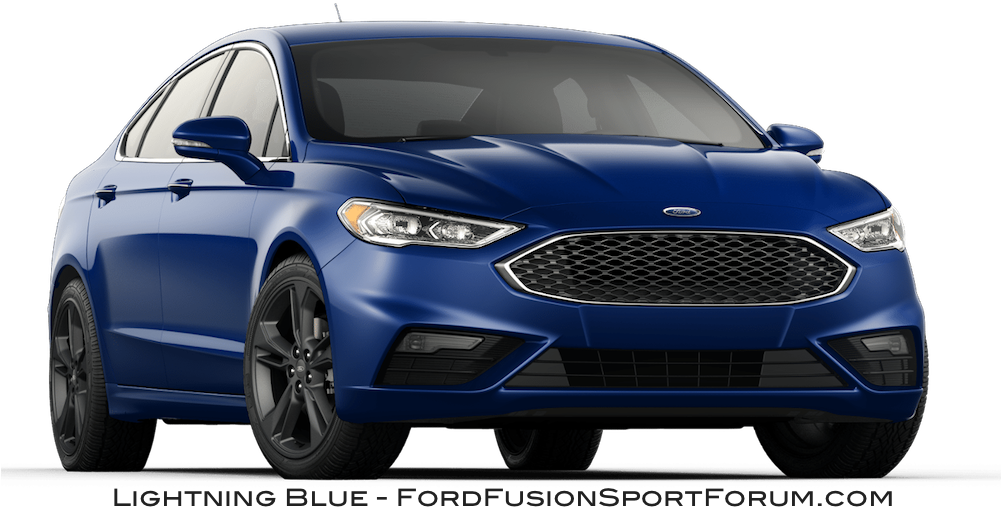 Blue Ford Fusion Sedan Profile View