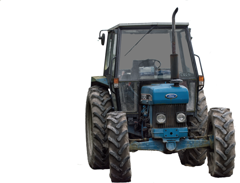 Blue Ford Tractor Isolated