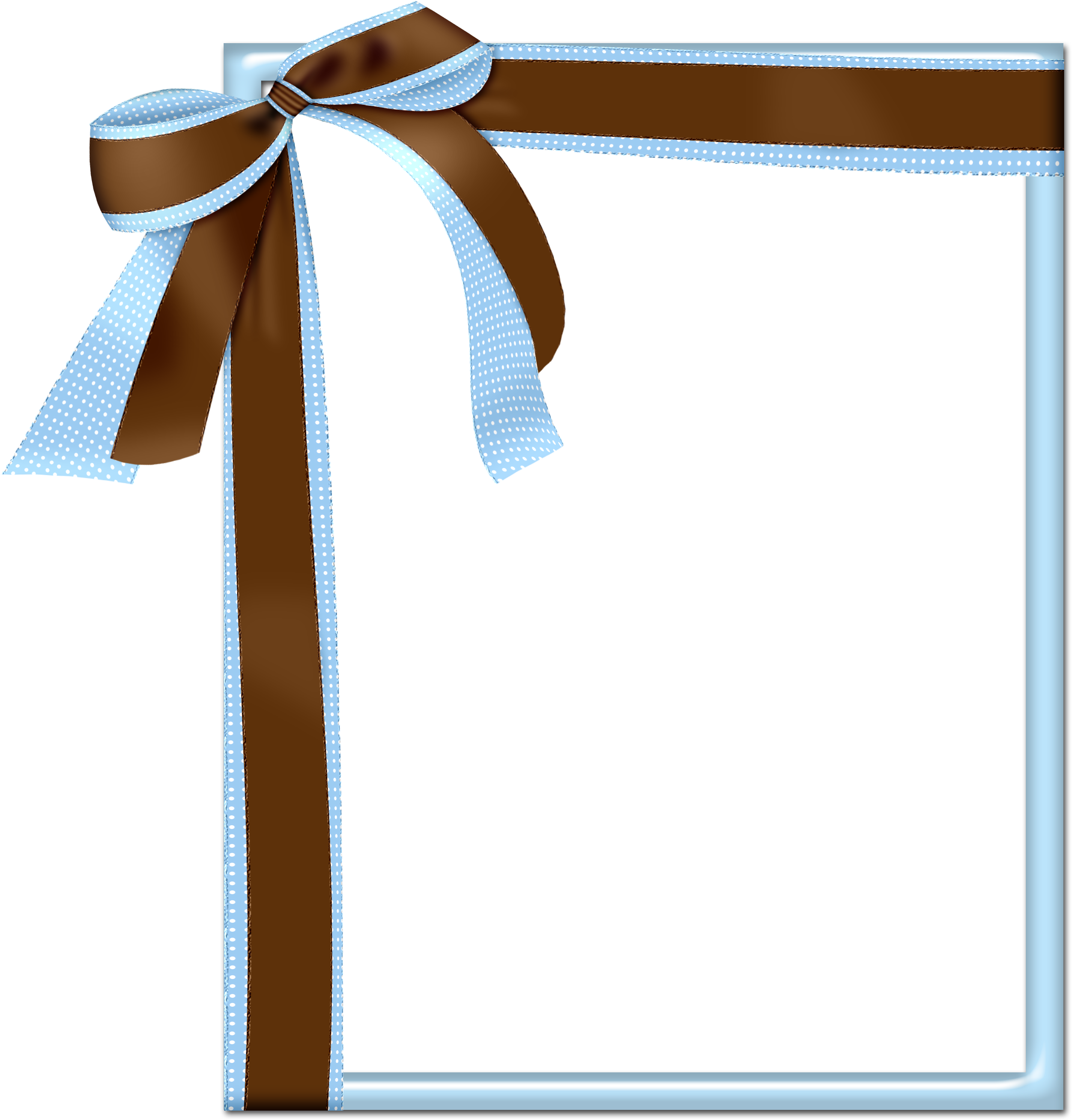 Blue Gift Framewith Brown Ribbon