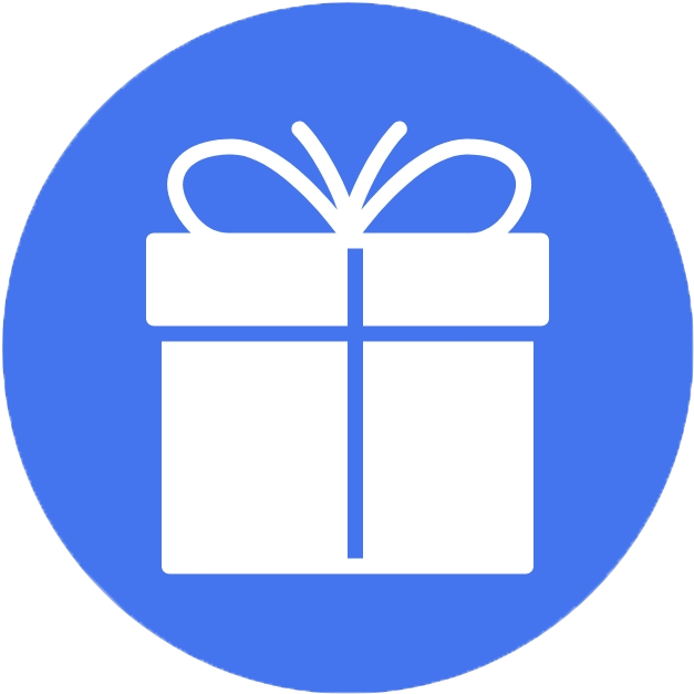 Blue Gift Icon Simple Design