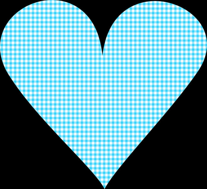 Blue Gingham Heart Transparent Background