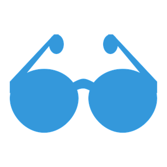 Blue Glasses Icon Black Background