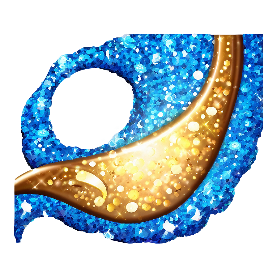 Blue Glitter Waves Png 05032024