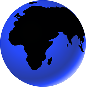 Blue Globe Africa Asia Silhouette