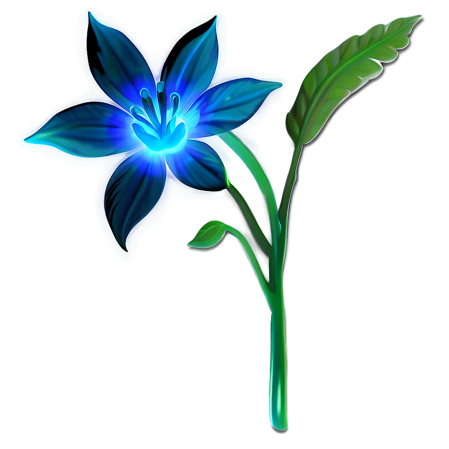 Blue Glow Flower Png Dev