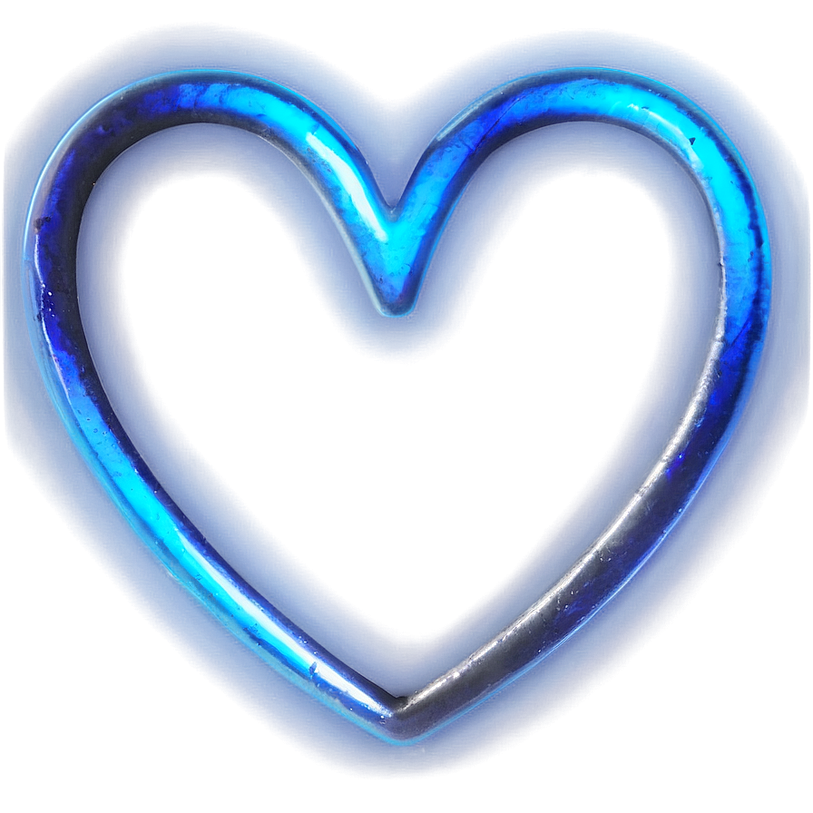 Blue Glow Heart Png Adq