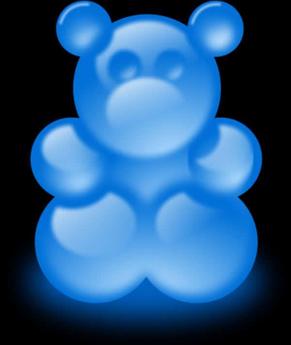 Blue Glowing Bear Figure