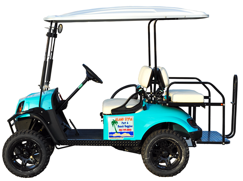 Blue Golf Cart Isolated Background