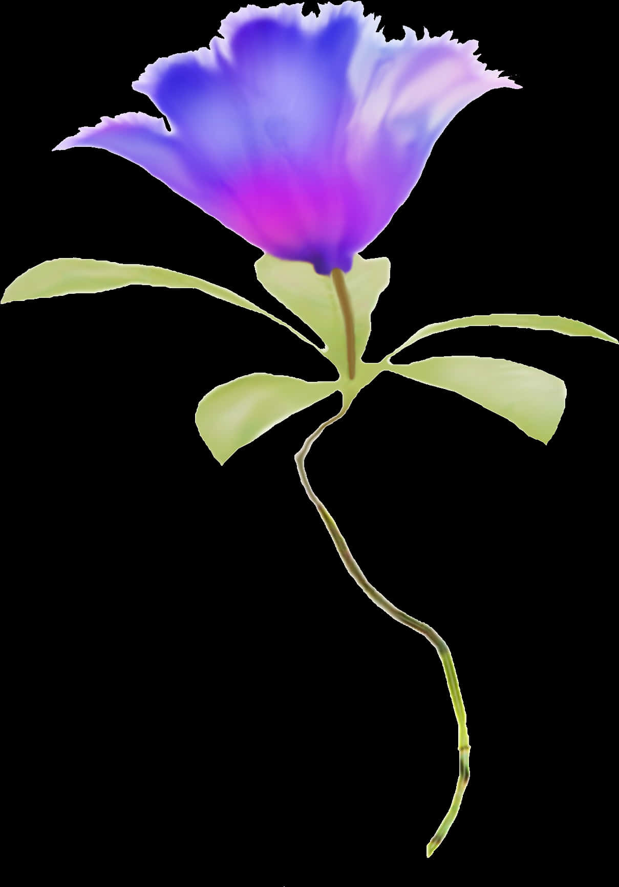 Blue Gradient Single Flower