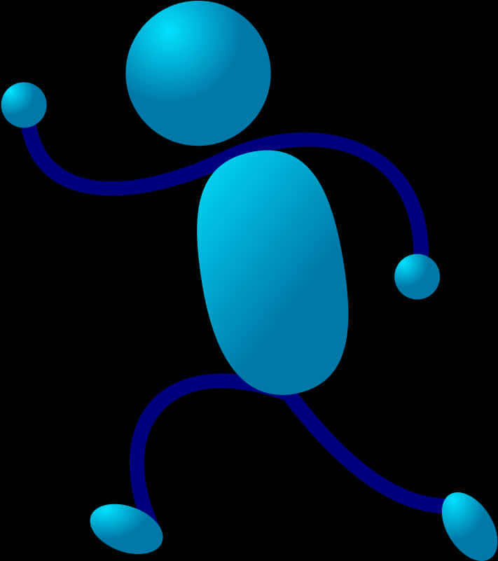Blue Gradient Stick Figure