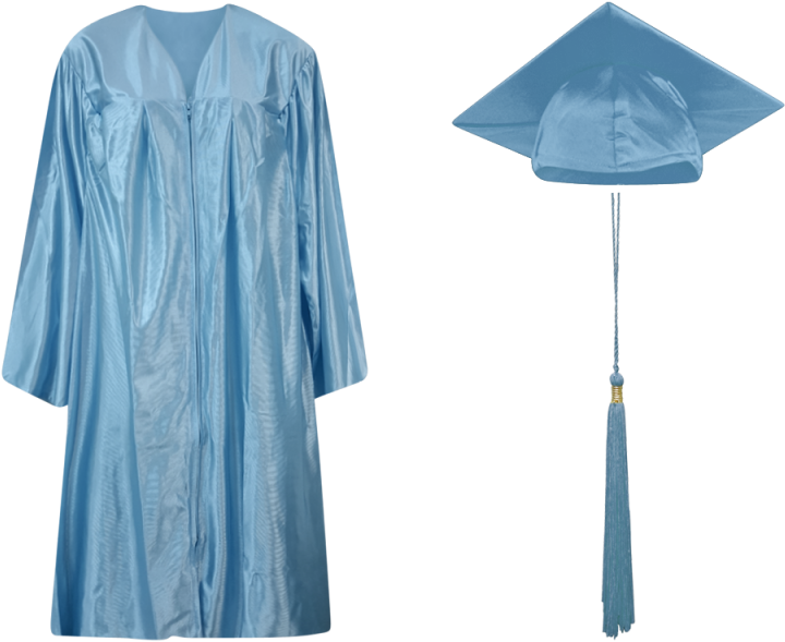 Blue Graduation Capand Gown