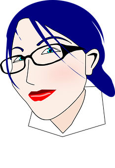 Blue Haired Animated Woman