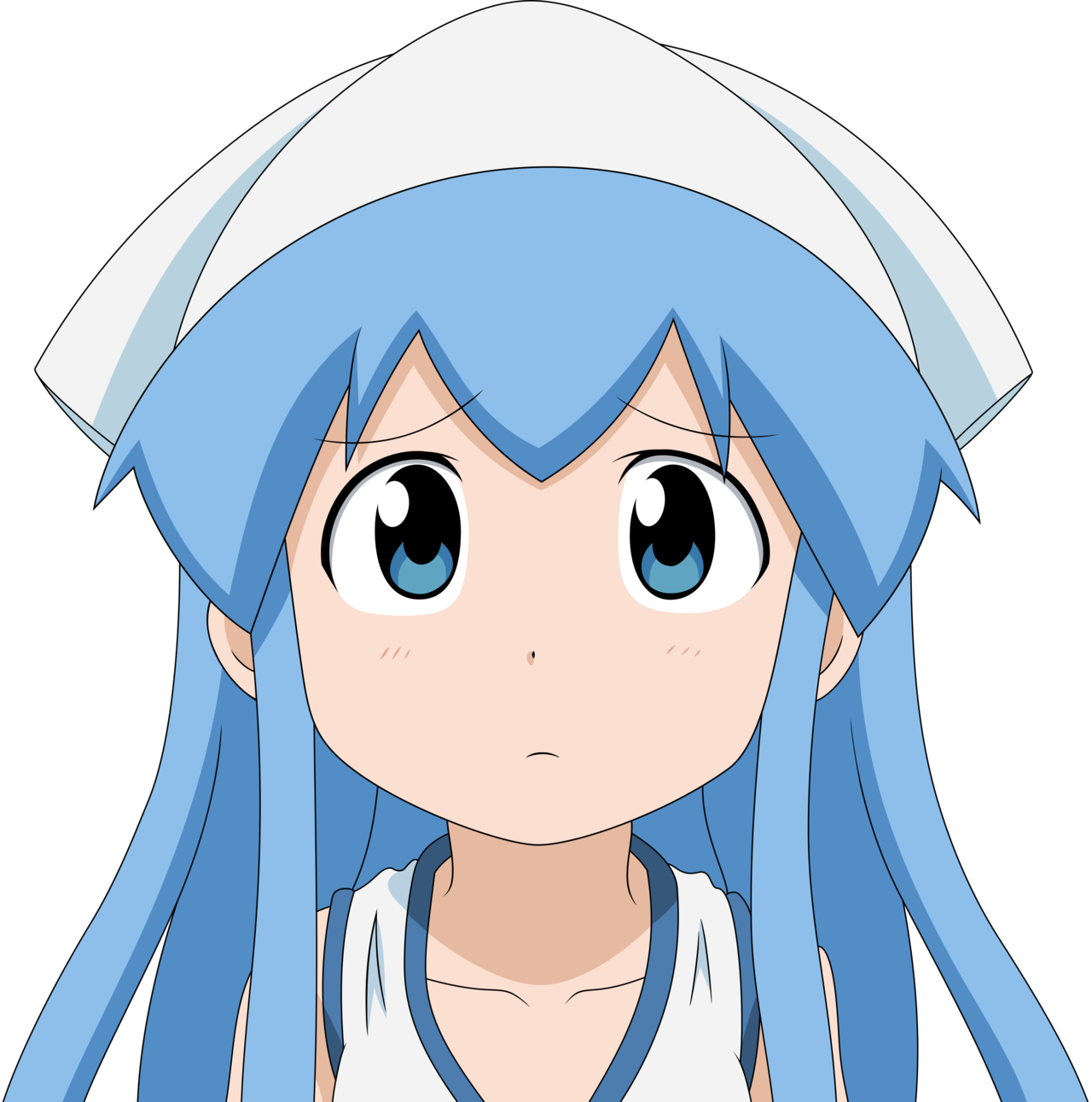 Blue Haired Anime Girl Expression