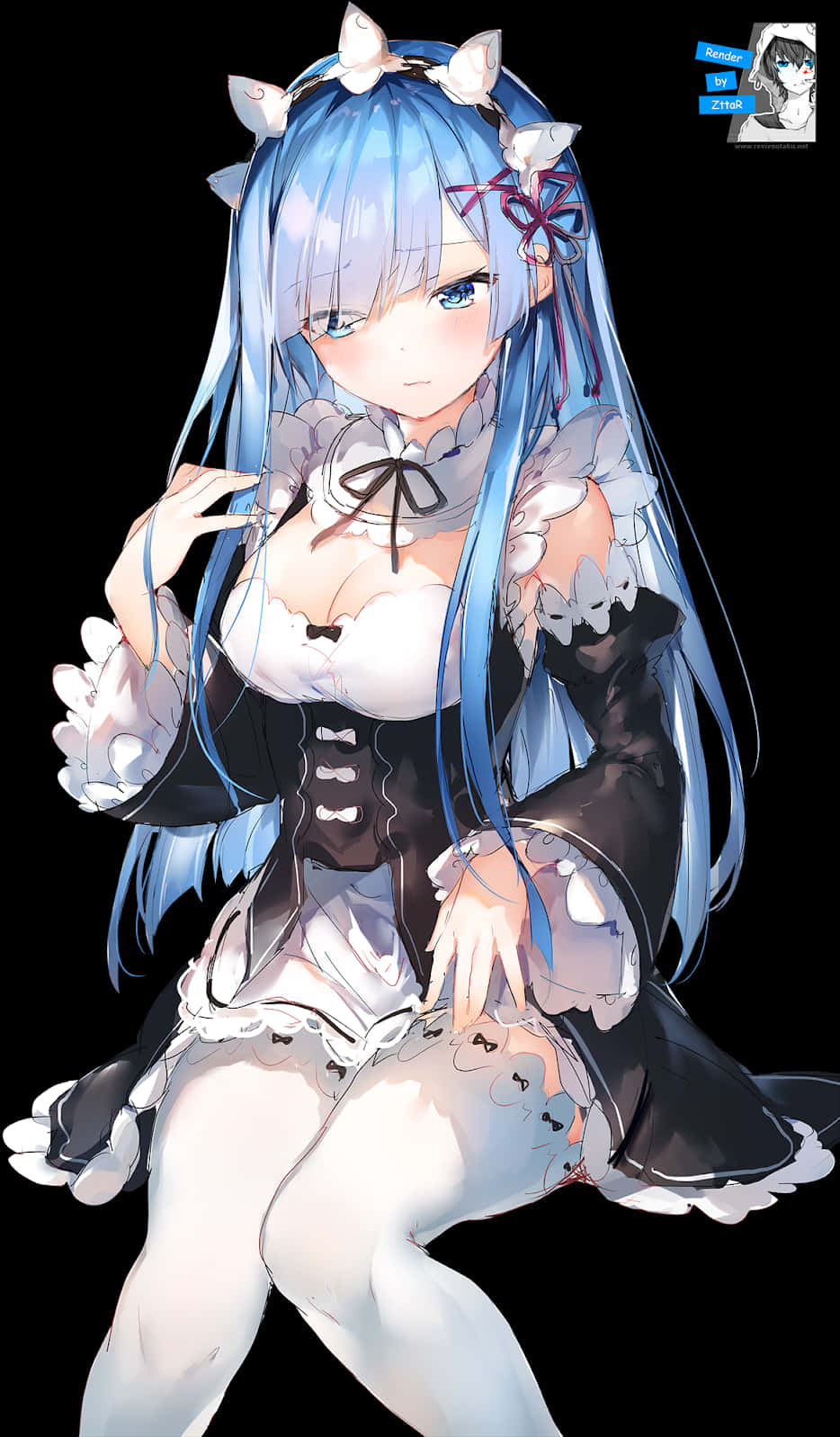 Blue Haired Anime Girlwith Long Hair