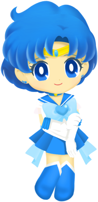 Blue Haired Anime Sailor Character