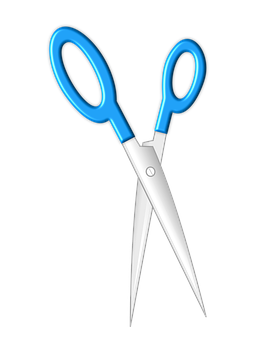 Blue Handled Scissors Black Background