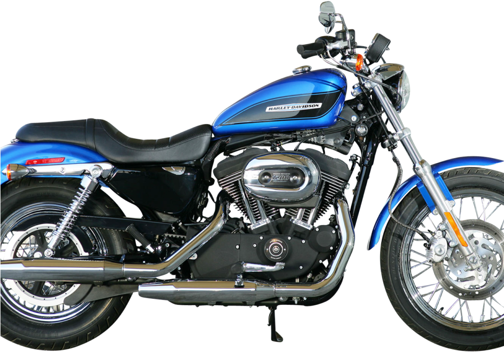 Blue Harley Davidson Motorcycle Profile