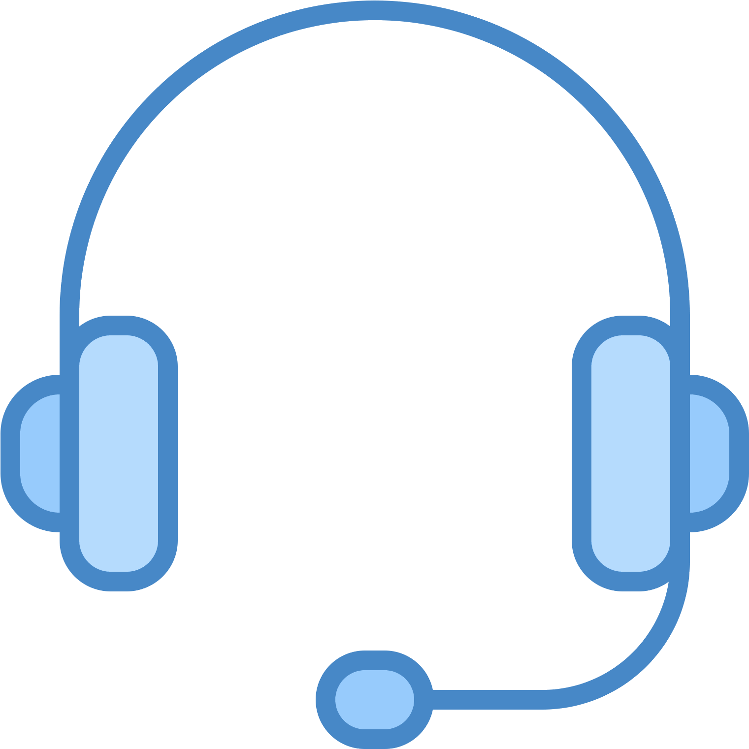 Blue_ Headphones_ Icon_with_ Microphone