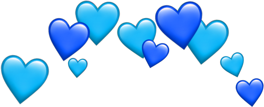 Blue Heart Emojis Scattered