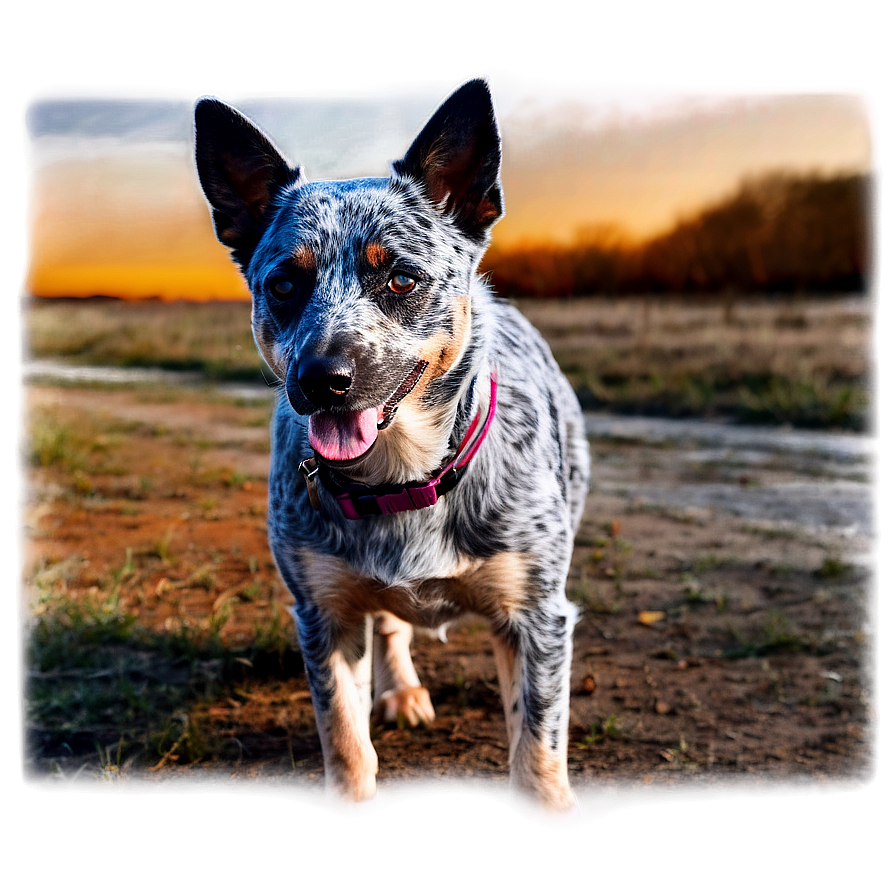 Blue Heeler At Sunset Png 84