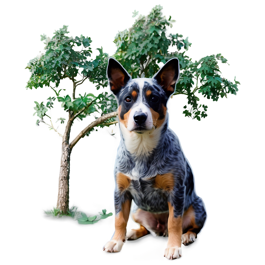 Blue Heeler Under Tree Png 06282024