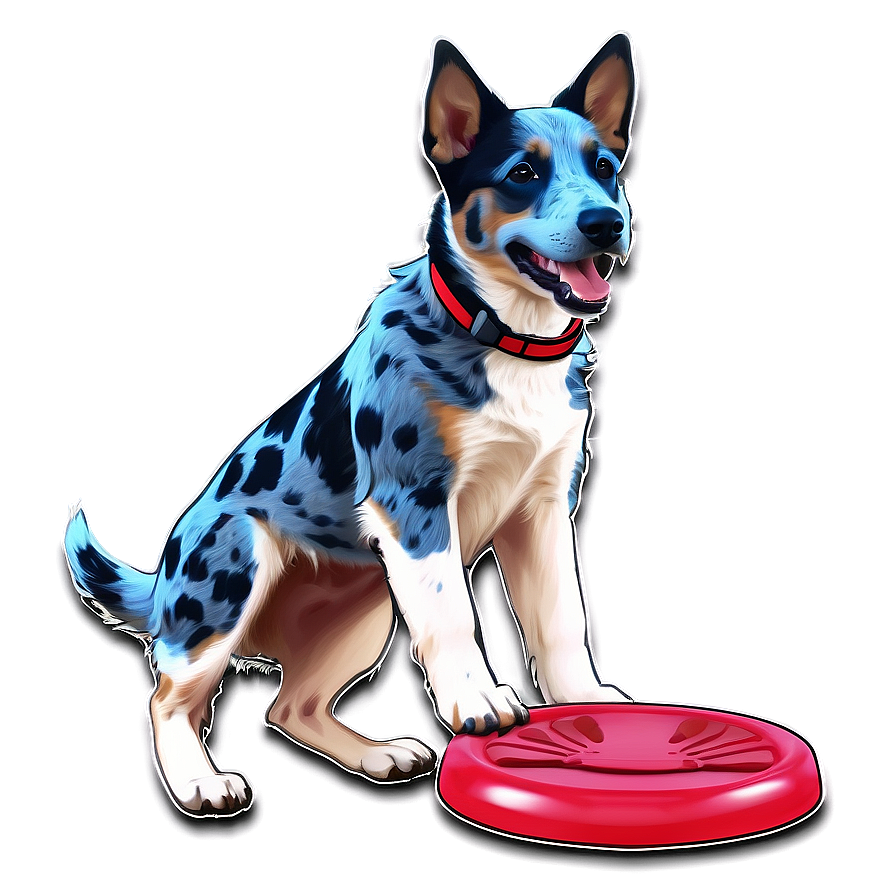 Blue Heeler With Frisbee Png 28