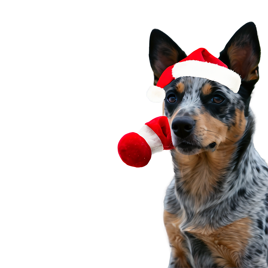 Blue Heeler With Santa Hat Png Anq45