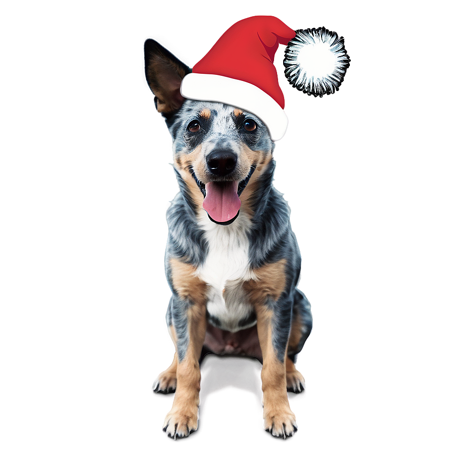 Blue Heeler With Santa Hat Png Xon