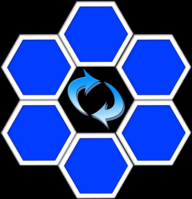 Blue Hexagon Patternwith Symbol