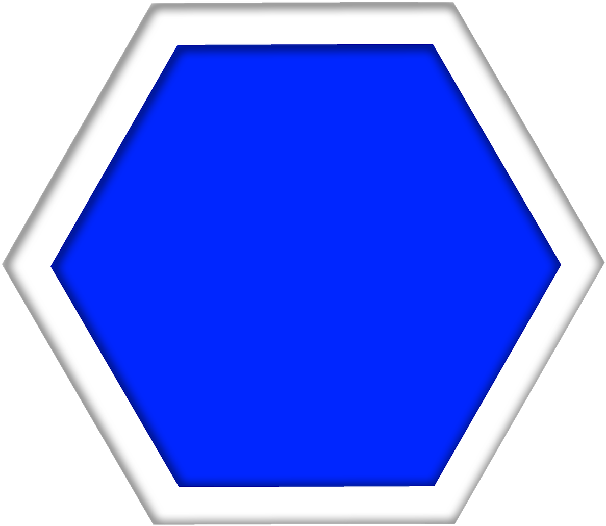 Blue Hexagon White Border