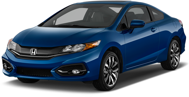 Blue Honda Civic Coupe Side View