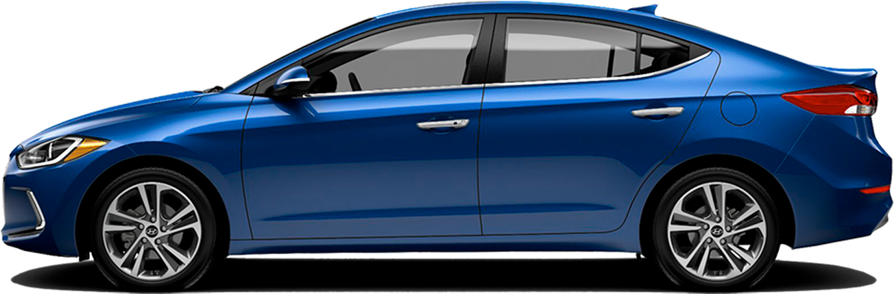 Blue Hyundai Sedan Side View