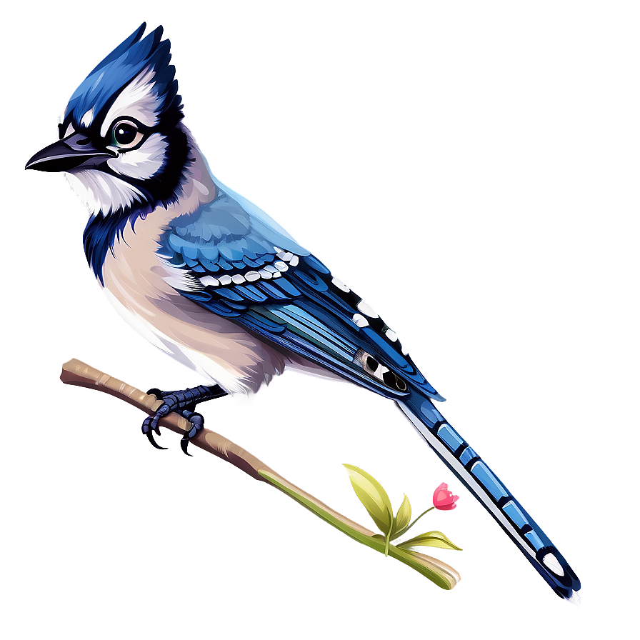 Blue Jay And Flowers Png 19