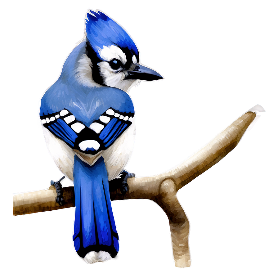 Blue Jay In Watercolor Splash Png 06262024