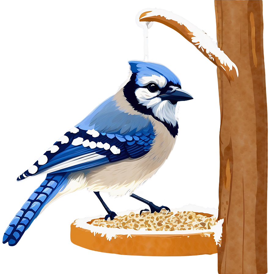 Blue Jay On Bird Feeder Png 06262024