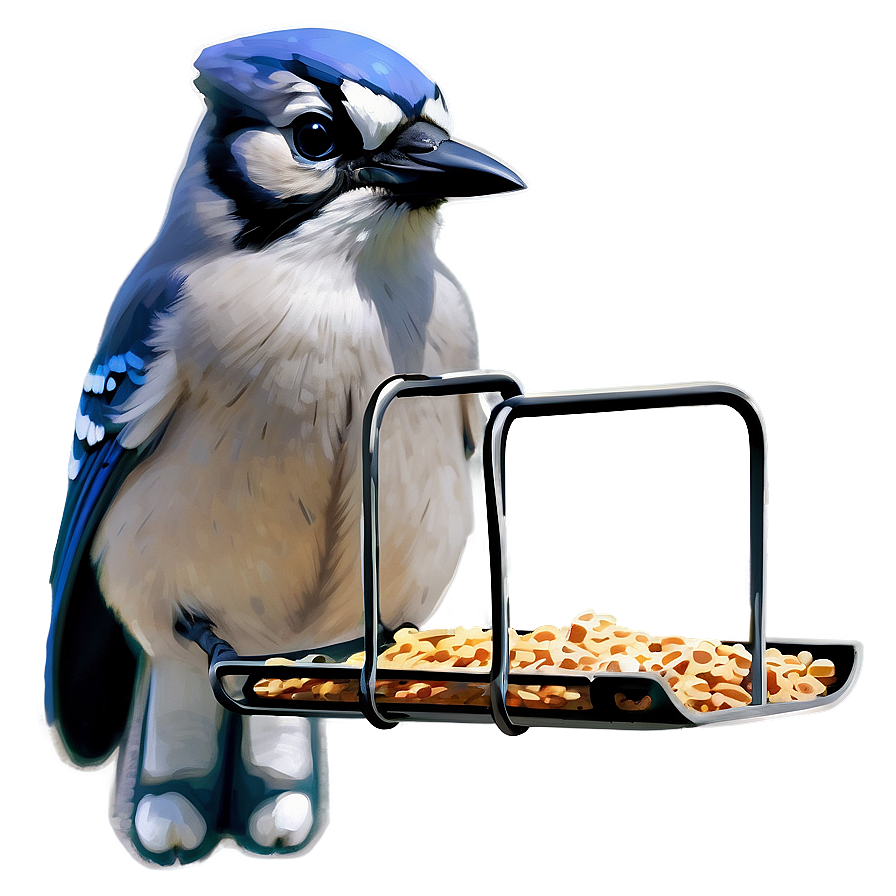 Blue Jay On Bird Feeder Png Ygh