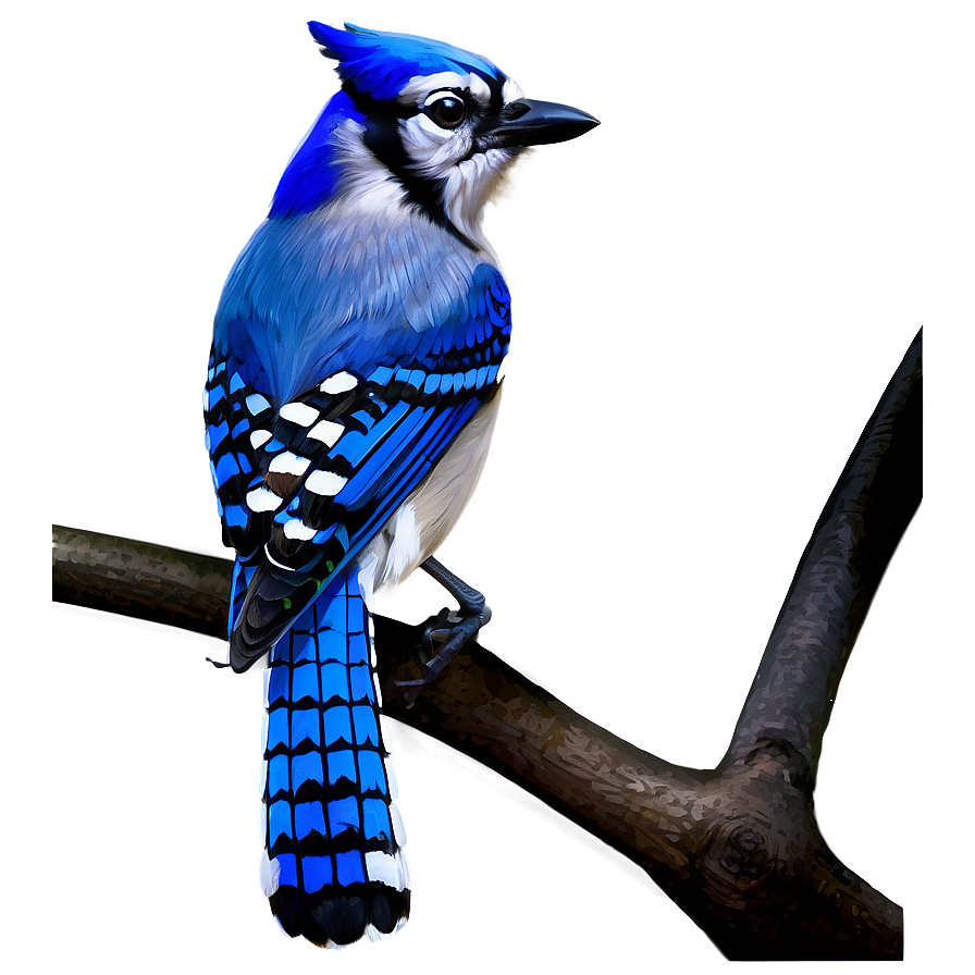 Blue Jay Perching Branch Png Jtr9