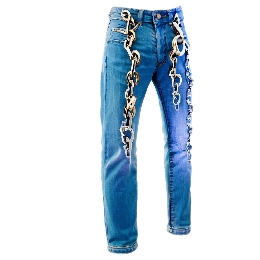 Blue Jeans With Chains Png Rvb25