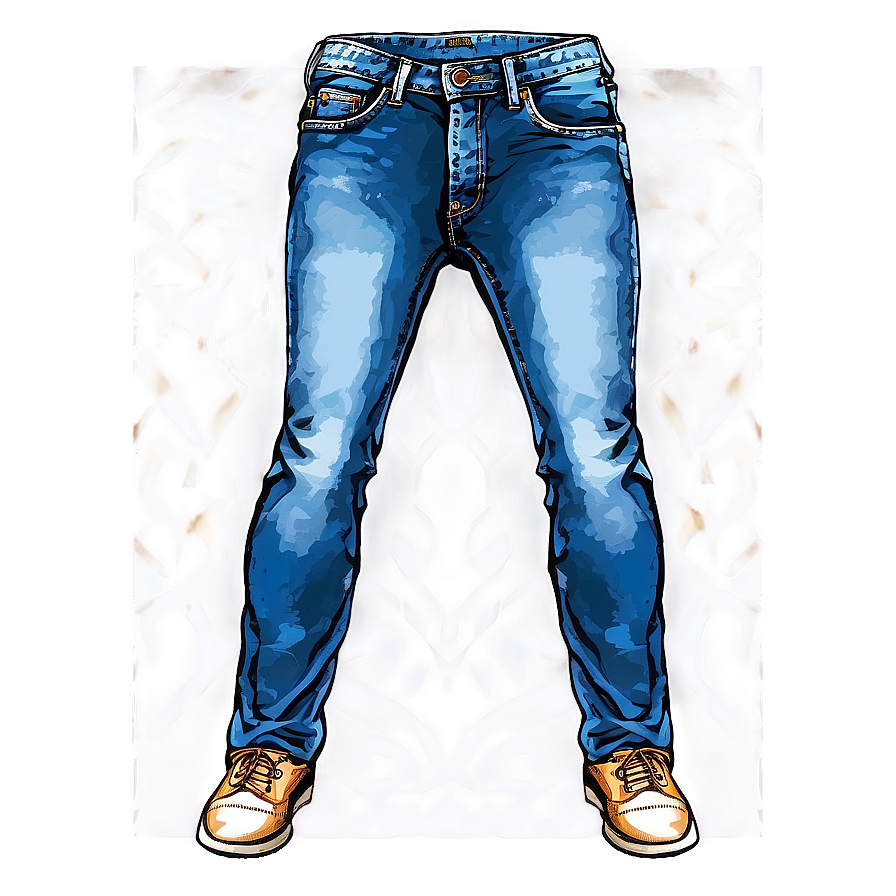 Blue Jeans With Fringe Png 06112024