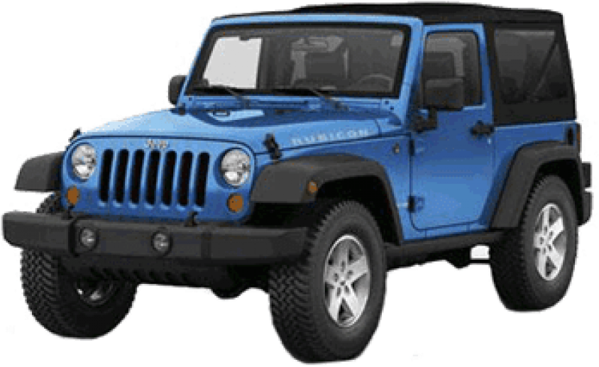 Blue Jeep Wrangler Rubicon