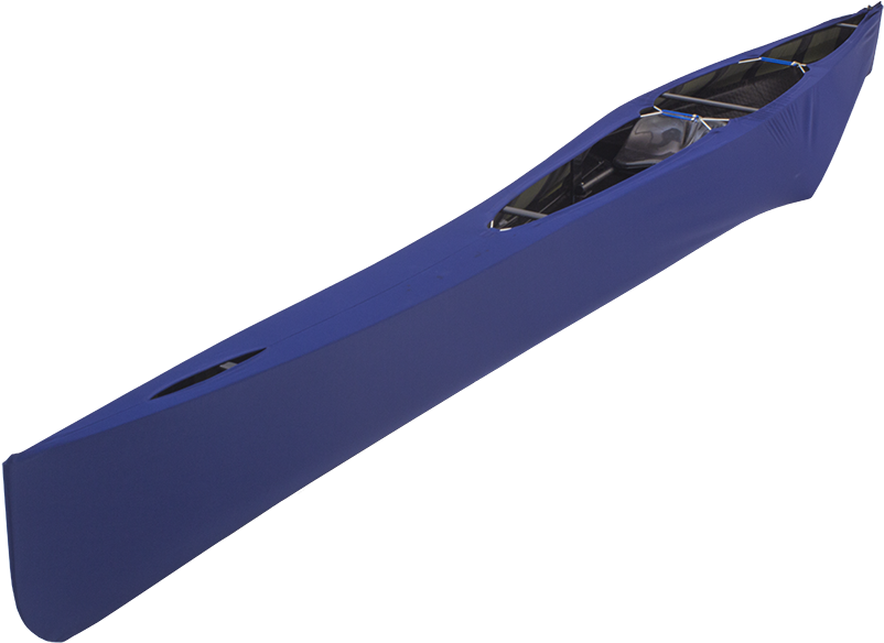 Blue Kayak Isolatedon Teal Background
