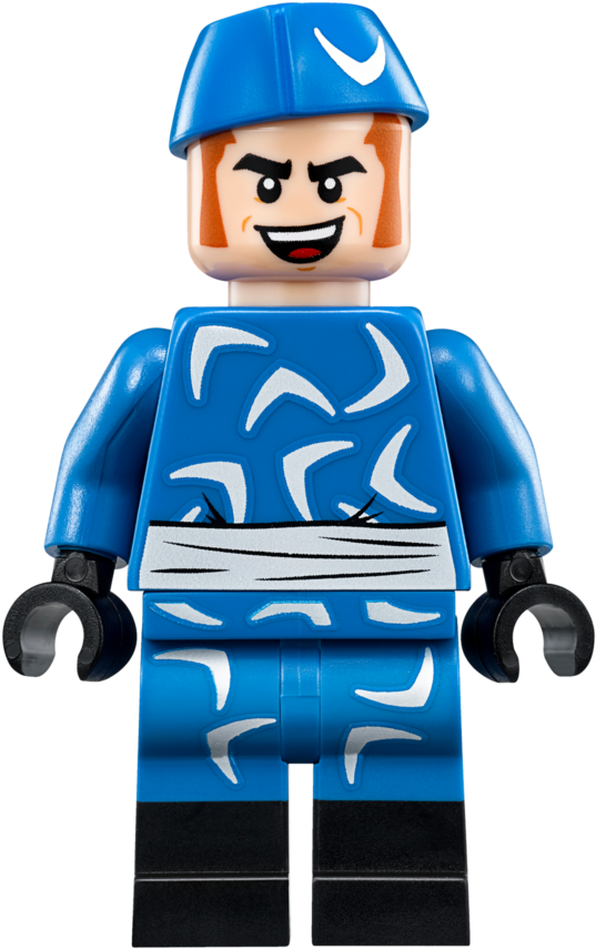 Blue Lego Figure Boomerang Pattern