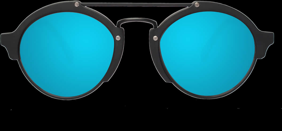Blue Lens Round Sunglasses