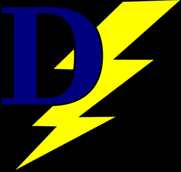 Blue Letter D With Yellow Lightning Bolt