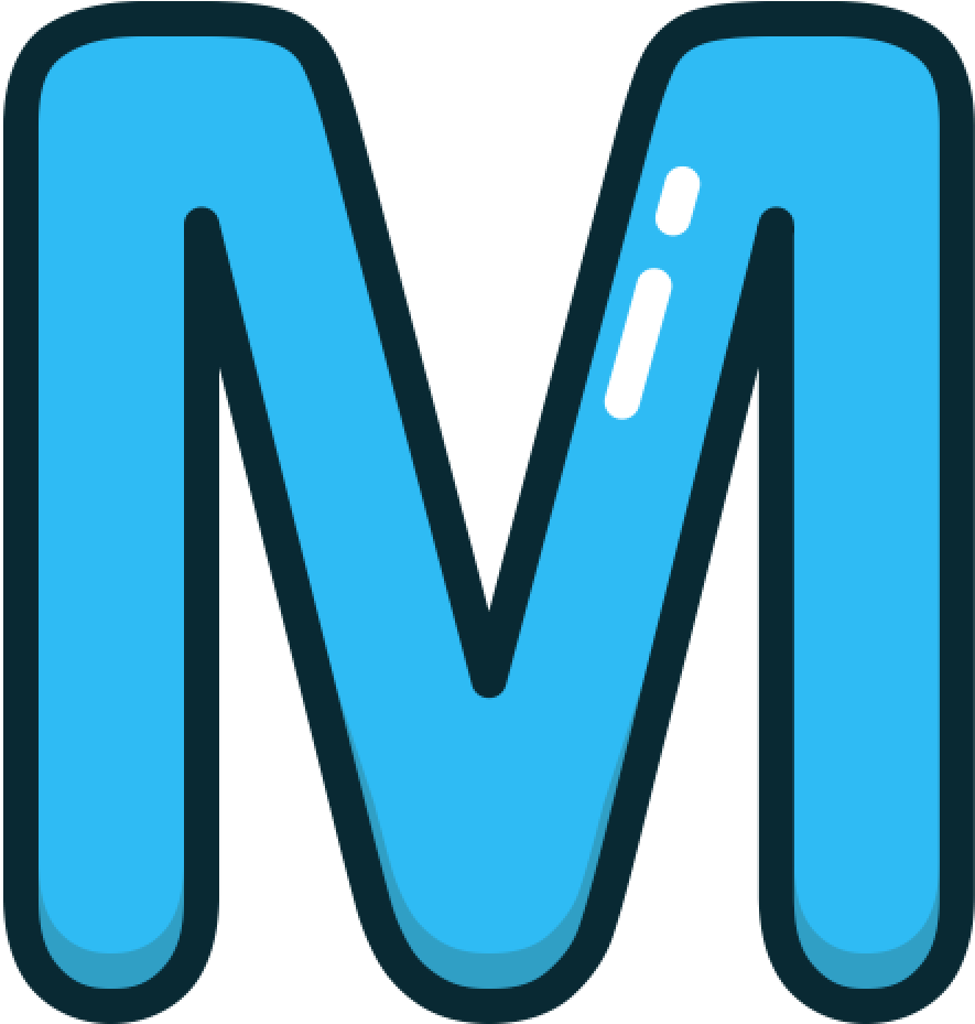 Blue Letter M Icon