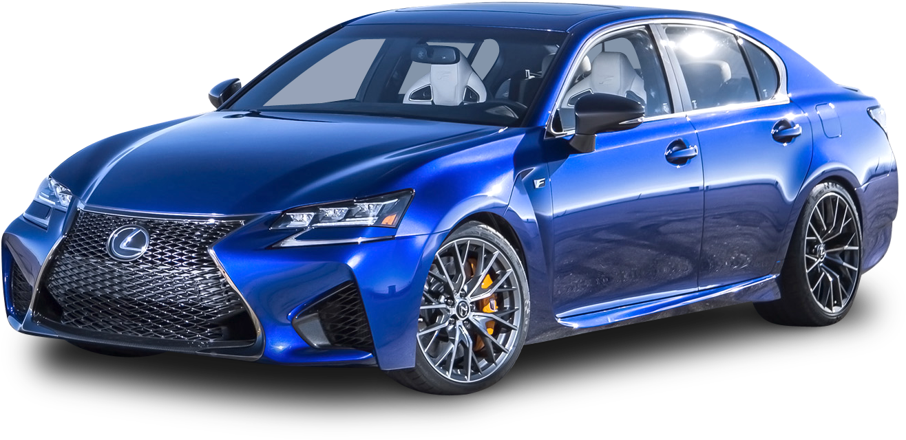 Blue Lexus Sedan Profile View